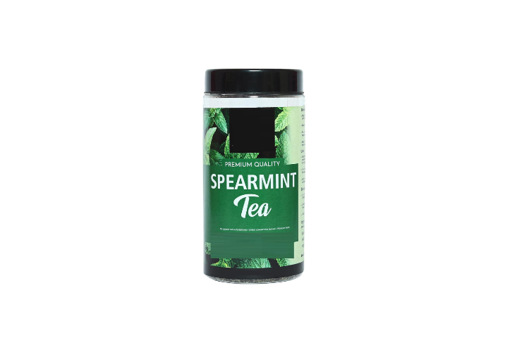 Spearmint tea in glass mug – herbal tea for hormone balance